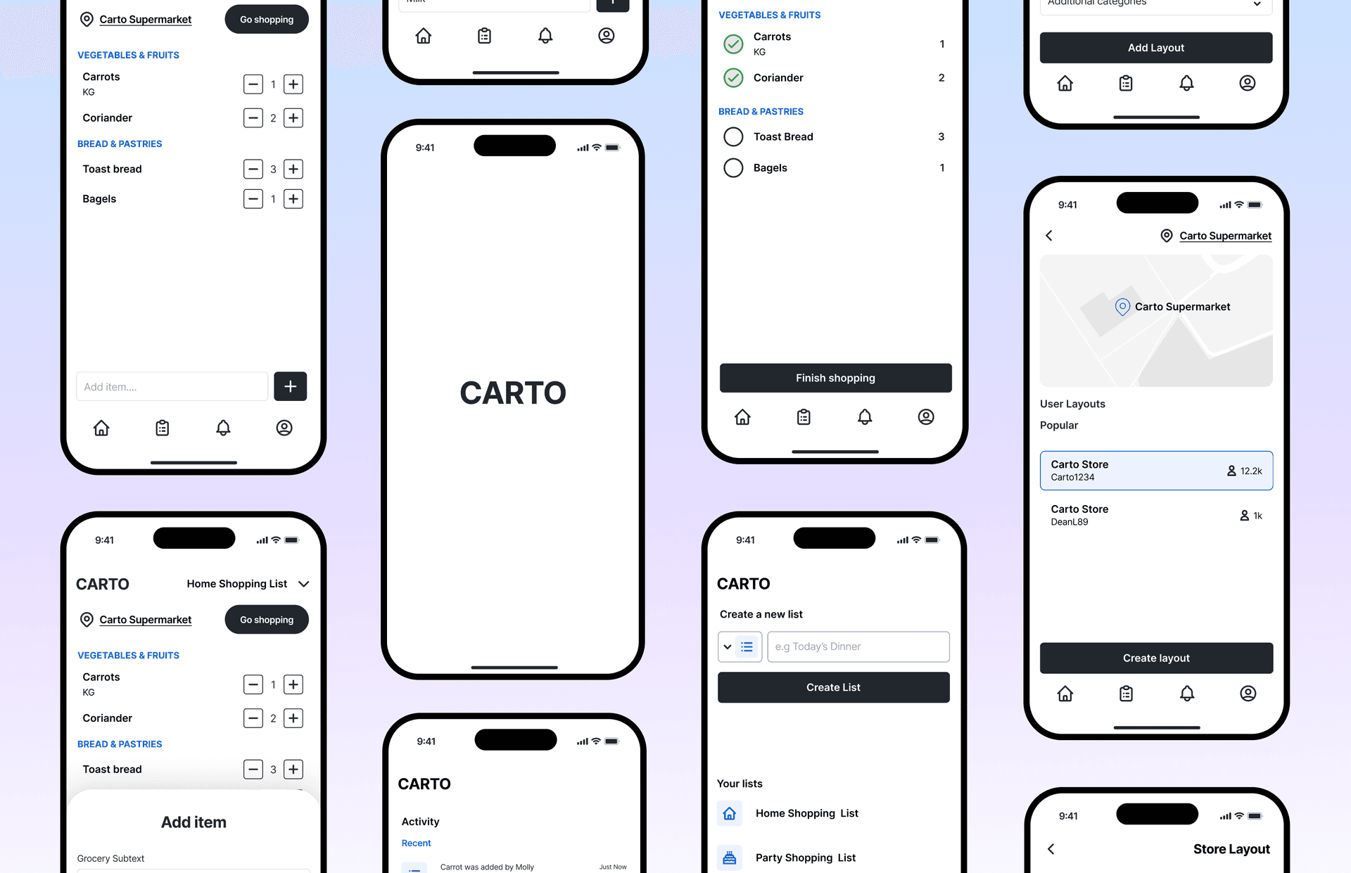 Designing a grocery shopping app